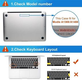 img 4 attached to 👨 Applefuns 4in1 MacBook Air 13 Inch Case Suit A1369 and A1466: Hard Shell Case, Keyboard Cover, Screen Protector, Dust Plug - Crystal Clear