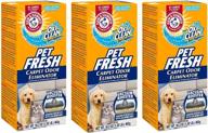 💨 arm & hammer pet fresh carpet odor eliminator plus oxi clean dirt fighters (pack of 3), 48.9 ounce: superior pet odor removal with oxi clean technology logo