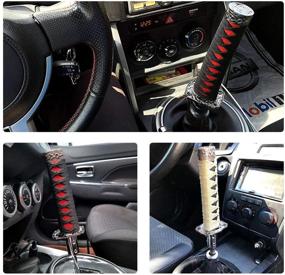 img 1 attached to 🚗 RYANSTAR Gear Shift Knob Sword Shift Knobs Katana Samurai Shift Gear Lever Universal Fit for Manual and Automatic Cars | Red + Black | 4 Adapters Included