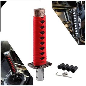 img 4 attached to 🚗 RYANSTAR Gear Shift Knob Sword Shift Knobs Katana Samurai Shift Gear Lever Universal Fit for Manual and Automatic Cars | Red + Black | 4 Adapters Included