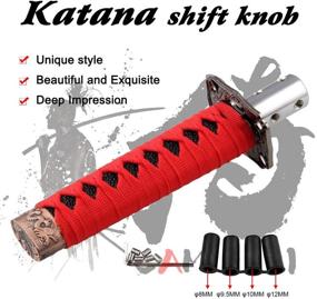 img 3 attached to 🚗 RYANSTAR Gear Shift Knob Sword Shift Knobs Katana Samurai Shift Gear Lever Universal Fit for Manual and Automatic Cars | Red + Black | 4 Adapters Included