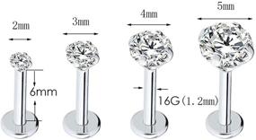 img 3 attached to 💎 Injoy Stainless Zircon Women's Piercing Jewelry