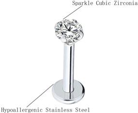 img 2 attached to 💎 Injoy Stainless Zircon Women's Piercing Jewelry