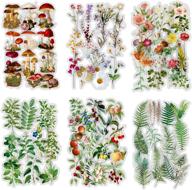 monet flower stickers: 6 pack assorted clear pet stickers for scrapbooking, planner, journals, and diy crafts logo