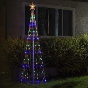 img 3 attached to 🎄 Alpine Corp LUC138MC Tall Artificial Christmas Tree, Multi-Color Lights, Star Topper - 83 Inches