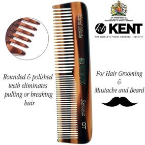 img 1 attached to 👩 Handmade Kent A OT Fine / Wide Tooth Hair Pocket Comb - Ideal for Hair, Beard, and Mustache Grooming. Suitable for Men, Women, and Kids with Coarse / Fine Hair. Saw Cut, Hand Polished, and Proudly Made in England
