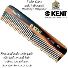 img 3 attached to 👩 Handmade Kent A OT Fine / Wide Tooth Hair Pocket Comb - Ideal for Hair, Beard, and Mustache Grooming. Suitable for Men, Women, and Kids with Coarse / Fine Hair. Saw Cut, Hand Polished, and Proudly Made in England