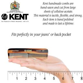 img 2 attached to 👩 Handmade Kent A OT Fine / Wide Tooth Hair Pocket Comb - Ideal for Hair, Beard, and Mustache Grooming. Suitable for Men, Women, and Kids with Coarse / Fine Hair. Saw Cut, Hand Polished, and Proudly Made in England