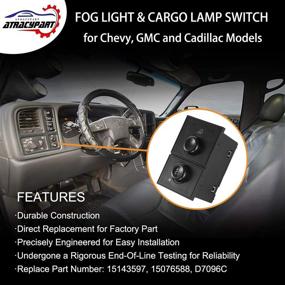 img 3 attached to High-Quality Fog Light and Cargo Lamp Switch for Chevy Silverado, Tahoe, GMC Sierra, and More - Replace with Part Numbers 15143597, 15076588, D7096C