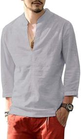 img 3 attached to 👕 Men's Summer Casual Henley Shirts by Karlywindow - Trendy Clothing