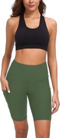 img 1 attached to 🔥 Get in Shape with Custer's Night High Waist Out Pocket Yoga Short for a Toned Tummy and Enhanced Workout