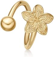 🌸 exquisite 16 gauge 10k yellow gold lotus flower women's twist belly ring - lavari jewelers logo