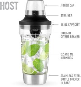 img 3 attached to 🍹 Ultimate Host Mixer Tool: Reamer, Strainer, Bottle Opener, Daiquiri & Margarita Shaker - 18 oz, Black