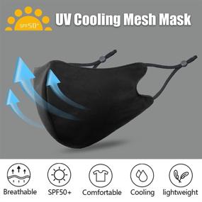 img 3 attached to 🏃 ASOONYUM Cooling Breathable Mesh Face Mask - 4Pcs Sport Mask for Men and Women, Washable Lightweight & Adjustable Balaclava for Sun Protection, Outdoor Activities, Running, Cycling, and Workouts