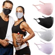 🏃 asoonyum cooling breathable mesh face mask - 4pcs sport mask for men and women, washable lightweight & adjustable balaclava for sun protection, outdoor activities, running, cycling, and workouts logo