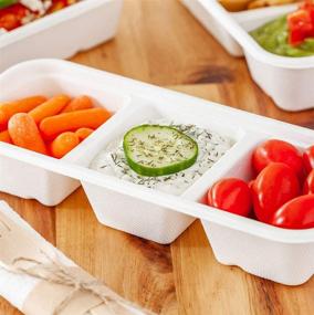 img 2 attached to 🌱 PulpTek 17 Oz Biodegradable Food Containers - 100 Disposable Take Out Containers (Lids Sold Separately) with 3 Compartments - Bagasse Compostable To-Go Containers, Made from Natural Sugarcane - Restaurantware+