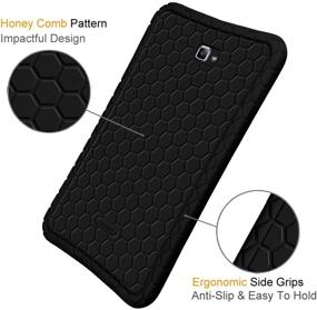 img 1 attached to 📱 Fintie Silicone Case for Samsung Galaxy Tab A 10.1 (2016) - Honey Comb Series, Shockproof Cover for SM-T580/T585/T587, Black