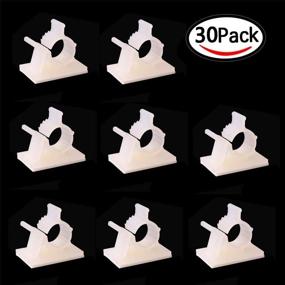 img 2 attached to 📌 30-Pack of White Self-Adhesive Cable Clips - Adjustable Desk Organizer for Wire Management and Nylon Wire Holder