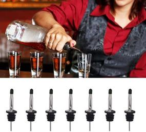 img 1 attached to 🍾 Premium 24-Pack Stainless Steel Bottle Pour Spouts Set with Dust Cap Covers for Liquor Pourers