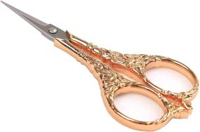 img 4 attached to BIHRTC Vintage European Style Scissors Stainless Steel For Cross Stitch Cutting Embroidery Sewing Handcraft Craft Art Work DIY Tool(Rose Gold)