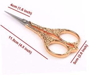 img 3 attached to BIHRTC Vintage European Style Scissors Stainless Steel For Cross Stitch Cutting Embroidery Sewing Handcraft Craft Art Work DIY Tool(Rose Gold)