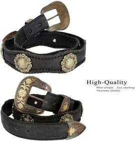 img 2 attached to 🤠 Timeless Western Style: Authentic Scalloped Genuine Leather Men's Belts and Accessories