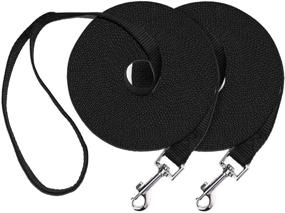 img 4 attached to 🐶 ZUZUAN Dog Training Leash - 30ft Obedience Recall Lead for Agility, Play, Camping, or Backyard - 2 Packs Black Long Leash