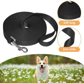 img 3 attached to 🐶 ZUZUAN Dog Training Leash - 30ft Obedience Recall Lead for Agility, Play, Camping, or Backyard - 2 Packs Black Long Leash