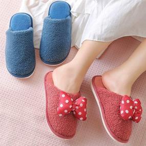 img 3 attached to 🎀 Adorable Bow Dot Kids Slippers: Warm, Soft & Anti-Slip Indoor Shoes for Toddler Girls and Boys