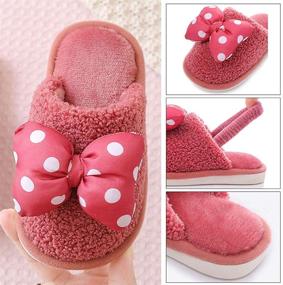 img 2 attached to 🎀 Adorable Bow Dot Kids Slippers: Warm, Soft & Anti-Slip Indoor Shoes for Toddler Girls and Boys