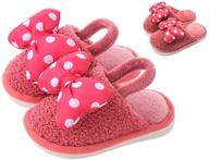 🎀 adorable bow dot kids slippers: warm, soft & anti-slip indoor shoes for toddler girls and boys logo