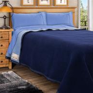 poyet motte aubisque full/queen 🔵 size navy/blue heavyweight wool blanket - 500gsm logo