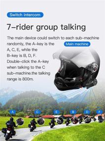 img 3 attached to 🏍 Мотоцикл Bluetooth гарнитура Q7 - водонепроницаемая система для шлема с FM-радио, диапазоном 800 м, возможностью связи для 7 пар, межкоммуникатор для 2 ездоков, поддержкой голосового набора Siri.