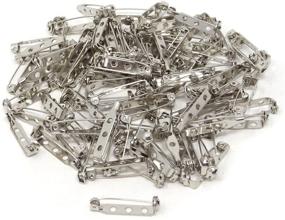 img 4 attached to 📌 Honbay 100PCS Silver Tone Pin Backs: Top-Quality Safety Pins for Crafting and Brooch Making (25MM)