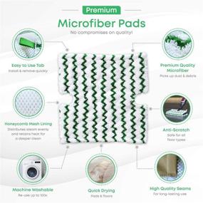 img 1 attached to 🧼 Pack of 6 Turbo Microfiber Steam Mop Pads - Rectangular Style, Washable Replacement Pads for Floor Cleaning - Compatible with Shark Genius and Lift-Away 3973 Series