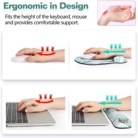 img 3 attached to 🖥️ MoKo Keyboard Wrist Rest Pad and Mouse Pad Wrist Support - Ergonomic Memory Foam, Non Slip Base - Pain Relief for Office, Computer, Laptop, Typist, Gamer