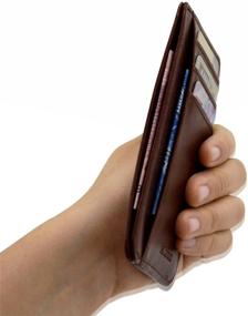img 2 attached to 👜 ACdream Front Pocket Wallet RFID Blocking: Slim Minimalist Leather Credit Card Holder with ID Window, Brown