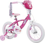 🚲 huffy glimmer 14-inch girl’s bike with training wheels, easy assembly, pink logo