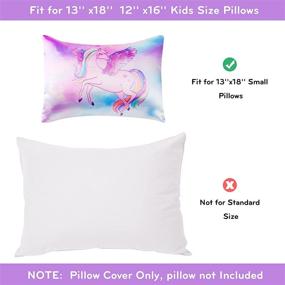 img 3 attached to 🦄 Nidoul Toddler Pillowcases: 2 Pack Unicorn Pillow Cases, 14"x19" for 13"x18", 12"x16" Pillows - Soft Satin Cover for Home and Travel