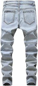img 3 attached to Skinny Distressed Biker Jeans Destroyed Boys' Clothing ~ Jeans