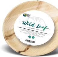 🌿 посуда из листьев пальмы wild leaf - экологичные одноразовые тарелки из бамбука диаметром 10 дюймов - прочный набор посуды для свадеб, вечеринок, барбекю и кейтеринговых мероприятий - 25 штук логотип