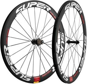 img 2 attached to High-Performance Superteam 50mm Clincher Wheelset | 700c | Racing Road Carbon Wheels | 23mm Width | White and Red Decal