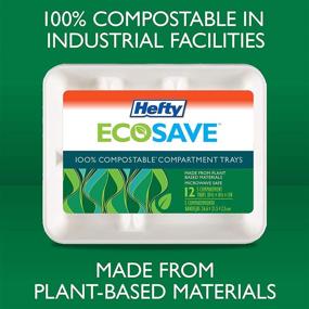 img 2 attached to 🌿 Экологически чистые 5-разделочные бумажные лотки Hefty ECOSAVE для компостирования, 12 штук.