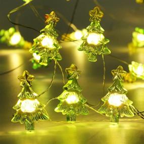 img 4 attached to 🔌 Christmas Tree Shaped String Lights - 6.56ft 20 LED Battery Powered Fairy Lights with Timer, Warm White Christmas Trees String Lights on Silver Wire for Christmas Tree Window Home Decor