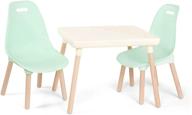 b. spaces by battat kids furniture set: craft table & 2 chairs with natural wooden legs in ivory and mint - perfect for kids room logo