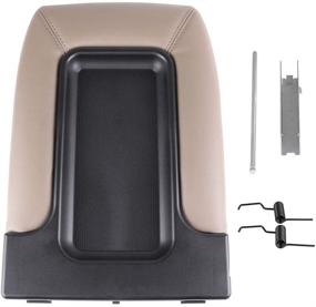 img 4 attached to SCITOO Auto Beige Center Console Lid Replacement Kit for 2001-2007 GMC Sierra Silverado - Premium Quality Upgrade