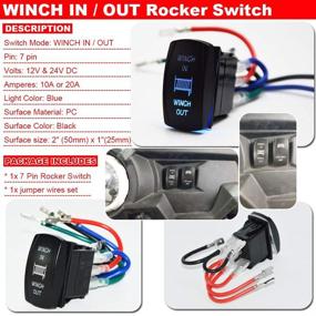 img 3 attached to XJMOTO 7Pin Winch Toggle Switch Blue Backlit 20A 12V - ATV UTV Truck Jeep Honda Polaris Ranger RZR Can Am Commander Maverick