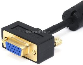 img 2 attached to Monoprice Ultra-Thin SVGA Super VGA Cable - 25ft with Ferrites, 30/32AWG, Gold-Plated Connectors