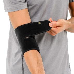 img 4 attached to Bracoo Elbow Brace: Reversible Neoprene Support Wrap for Joint, Arthritis Pain Relief, Tendonitis - Sports Injury Recovery, ES10, 1 count (Black)