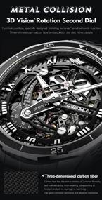 img 2 attached to Waterproof Tungsten Mechanical Men's Watches with Automatic Skeleton Feature